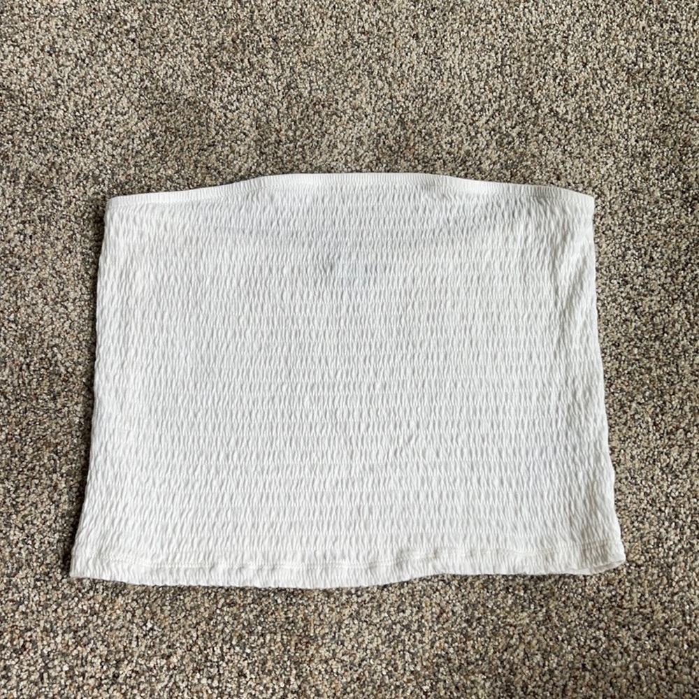 White Ribbed AE Tube Top